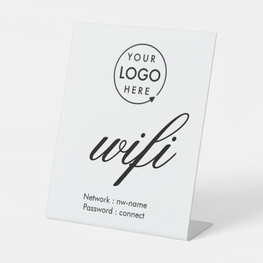 WiFi-wachtwoordcode Business Logo Reclamebord Met Voetstuk (Voorkant)