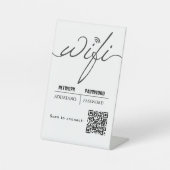 WiFi-wachtwoordcode Gold Business Logo QR-code Reclamebord Met Voetstuk (Voorkant)