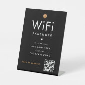WiFi-wachtwoordcode Gold Business Logo QR-code Reclamebord Met Voetstuk (Voorkant)