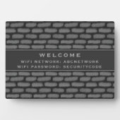 Wifi Wachtwoordcode | Modern Dark Grey Brick Fotoplaat (voorkant)