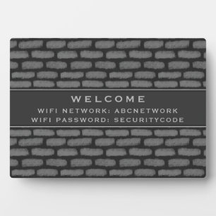 Wifi Wachtwoordcode   Modern Dark Grey Brick Fotoplaat