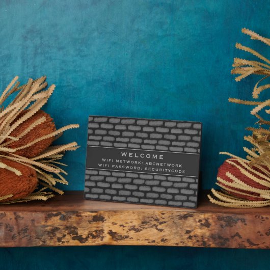 Wifi Wachtwoordcode | Modern Dark Grey Brick Fotoplaat (Zijkant)