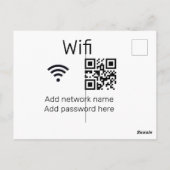 Wifi-wachtwoordteken voeg hier de Q R-code toe Briefkaart (Achterkant)