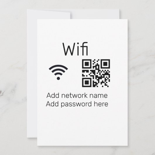 Wifi-wachtwoordteken voeg hier de Q R-code toe Feestdagenkaart (Voorkant)