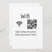 Wifi-wachtwoordteken voeg hier de Q R-code toe Feestdagenkaart (Voorkant / Achterkant)