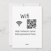 Wifi-wachtwoordteken voeg hier de Q R-code toe Feestdagenkaart (Achterkant)