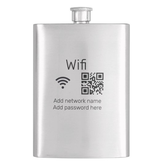 Wifi-wachtwoordteken voeg hier de Q R-code toe Flacon (Voorkant)