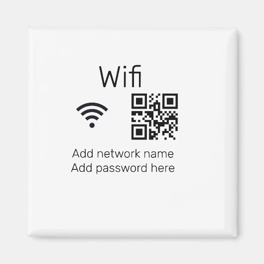 Wifi-wachtwoordteken voeg hier de Q R-code toe Magneet (Voorkant)