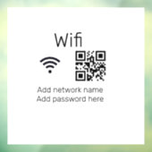 Wifi-wachtwoordteken voeg hier de Q R-code toe Raamsticker (Vel 3)