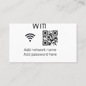 Wifi-wachtwoordteken voeg hier de Q R-code toe Visitekaartje (Achterkant)