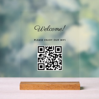 WIFI Welkom Acryl Teken met QR Code Acryl Bord