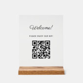 WIFI Welkom Acryl Teken met QR Code Acryl Bord (Voorkant)