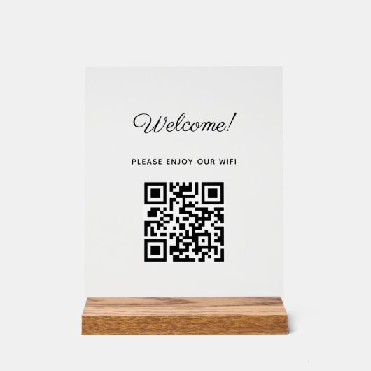 WIFI Welkom Acryl Teken met QR Code Acryl Bord (Voorkant)