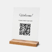 WIFI Welkom Acryl Teken met QR Code Bord (Hoek)