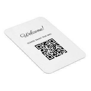 WIFI Welkom Bordje met QR Code Magneet