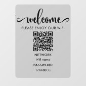 WIFI Welkom QR-code | Geniet van onze Wifi Grijs Raamsticker (Vel)