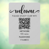 WIFI Welkom QR-code | Geniet van onze Wifi Grijs Raamsticker (Vel 3)
