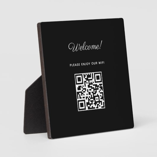 WIFI Welkomstbord met QR-code Fotoplaat (Voorkant)