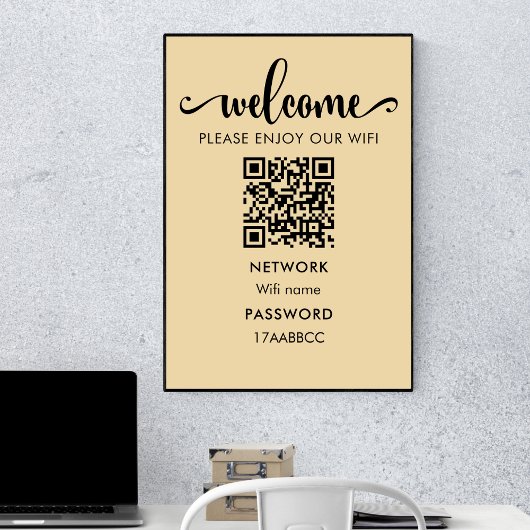 WIFI welkomstQR-code | Geniet van onze WiFi Poster