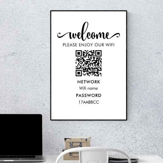 WIFI welkomstQR-code | Geniet van onze WiFi Poster