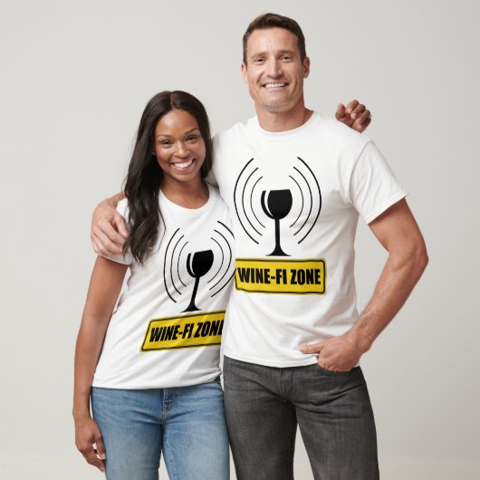 WiFi-zone Funny Wine Glass WiFi Waves T-shirt (Unisex)