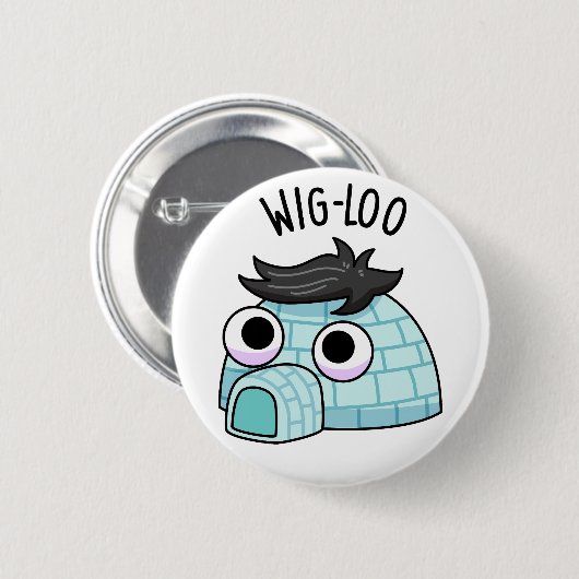Wig-loo Funny Igloo Pun Ronde Button 5,7 Cm (Voorkant /achterkant)