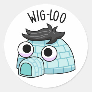 Wig-loo Grappige Iglo Grap Ronde Sticker