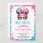 Wig party invitation  (Devant / Derrière)