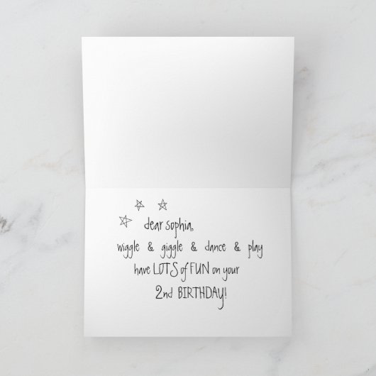 Wiggle n Giggle Fun 2e Verjaardag Wenskaart Kaart (Binnen)