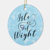 Wight Flag in Heart Keramisch Ornament (Links)