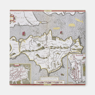Wight Island, gegraveerd door Jodocus Hondius Magneet