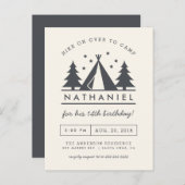 Wigwam dans les Bois Invitation du camp d'annivers (Devant / Derrière)