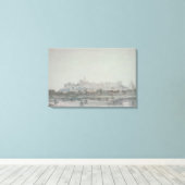 Wiindsor Castle uit de rivier de 19de eeuw Canvas Afdruk (Insitu (Houten vloer))