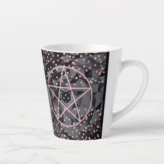 WiizyWitch Magic Witch Cosmic Cat Pentacle Magick Latte Mok (Rechts)