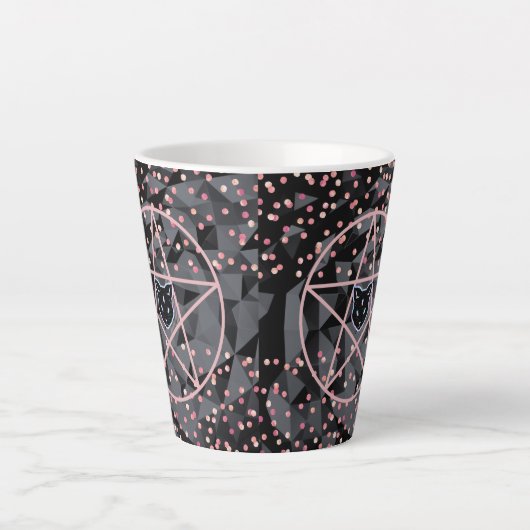 WiizyWitch Magic Witch Cosmic Cat Pentacle Magick Latte Mok (Voorkant)
