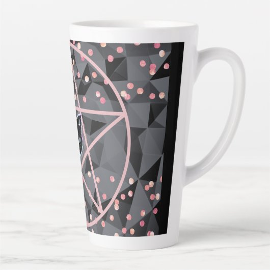 WiizyWitch Magic Witch Cosmic Cat Pentacle Magick Latte Mok (Rechts)