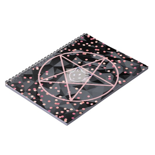 WiizyWitch Magic Witch Cosmic Cat Pentacle Magick Notitieboek (Linkerzijde)