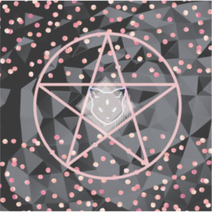 WiizyWitch Magic Witch Cosmic Cat Pentacle Magick Sticker