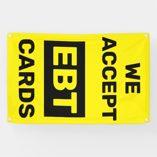 Wij accepteren EBT Kaarten Convenience Store Winke Spandoek (Horizontaal)