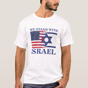 Wij Amerikanen staan met Israël vlag T-shirt