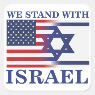 Wij Amerikanen staan met Israël vlag Vierkante Sticker