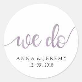 Wij danken u Paarse bruiloft Sticker