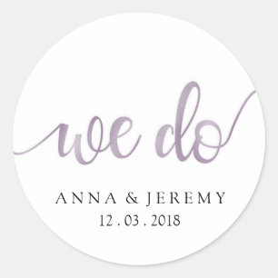 Wij danken u Paarse bruiloft Sticker