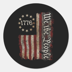 Wij, de Amerikaans-Amerikaanse geschiedenis 1776 O Ronde Sticker