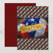 Wij de Amerikaanse vlag van de mensen Feestdagenkaart (Voorkant / Achterkant)