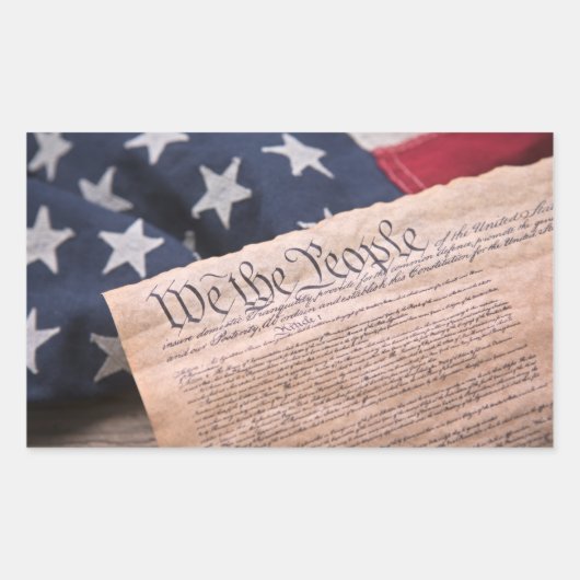 Wij de Grondwet van het volk Rechthoekige Sticker (Voorkant)