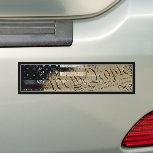 WIJ DE MENS Industrial American Flag Bumpersticker (Op auto)