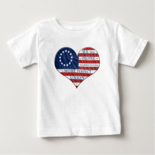 Wij, de mensen-Amerikaanse vlag Heart Baby T-Shirt