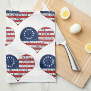 Wij, de mensen Amerikaanse vlag Heart Kitchen Towe Theedoek
