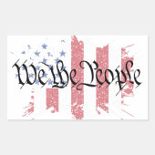 Wij, de mensen-Amerikaanse vredesvlag Rechthoekige Sticker (Voorkant)
